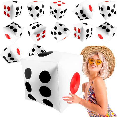 Amazon.com: SGBETTER 12 Pack 14 Inch Jumbo Inflatable Dice White Giant