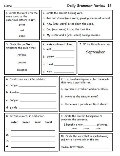 Daily Language Review Grade 6 Worksheets Worksheets Master