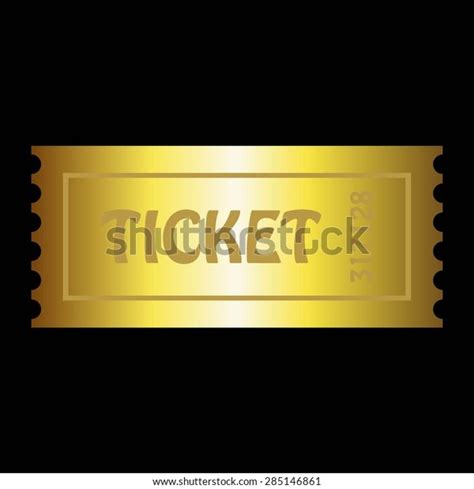 Vector Illustration Gold Ticket On Black Stock Vector (Royalty Free ...