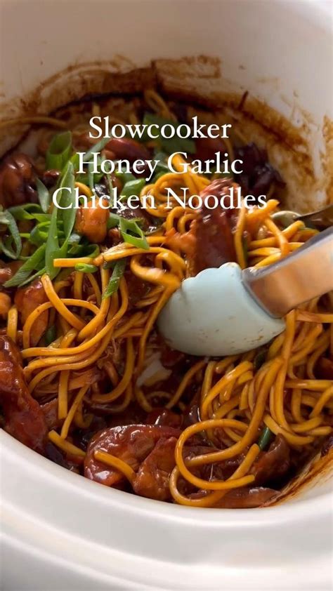 Honey Garlic Noodles Slow Cooker Recipes Noodles Easy Meals Healthy Recipes Recipes