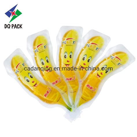 Dq Pack Hot Sale Custom Packaging Design Plastic Bag Fruit Shape Juice