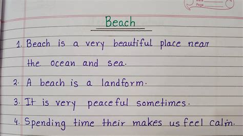 10 Lines Essay On Beach Easy Sentences About Beach Essay On Beach