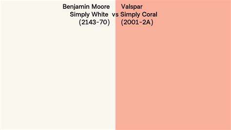 Benjamin Moore Simply White Vs Valspar Simply Coral A