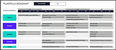 Roadmap Template En Excel Ejemplo Gratis Herramientas