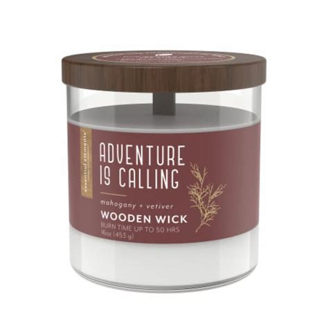 Candle Lite Essential Elements Wooden Wick Adventure Is Calling Jar