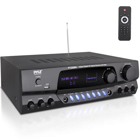 Pyle Home Theater Wireless BT Streaming Receiver Amplifier With FM USB