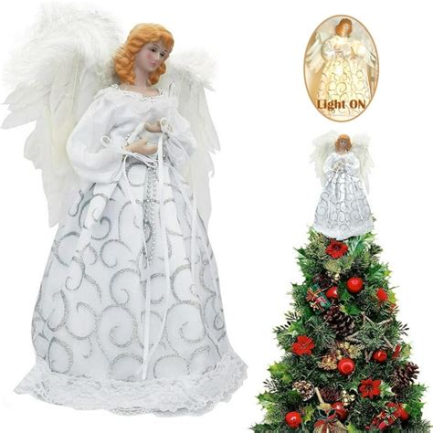 12 Angel Christmas Tree Topper Led Lighted Xmas Angels Trees Toppers