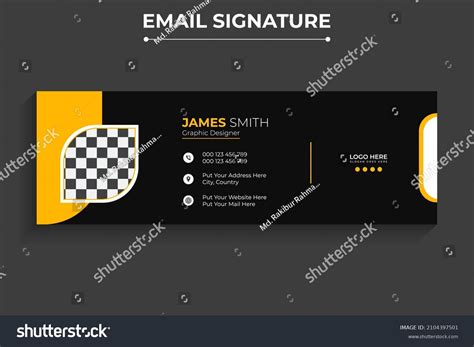 Professional Modern Email Signature Template Design Stock Vector