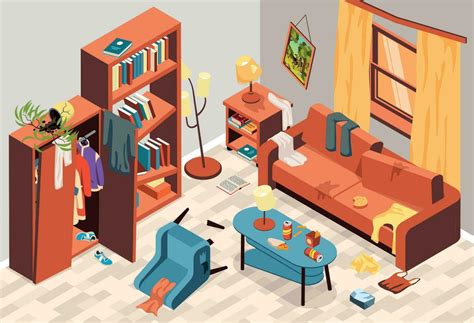 Messy Room Isometric Background 28572493 Vector Art at Vecteezy