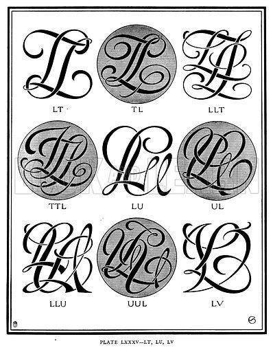 lt tl llt ttl lu ul llu uul lv lettering design clip art