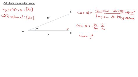 Ch Cosinus D Un Angle Calculer La Mesure D Un Angle Youtube