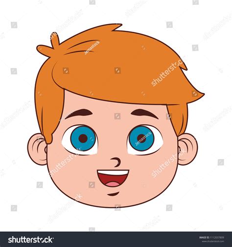 Cute Boy Face Cartoon Stock Vector (Royalty Free) 1112037809 | Shutterstock