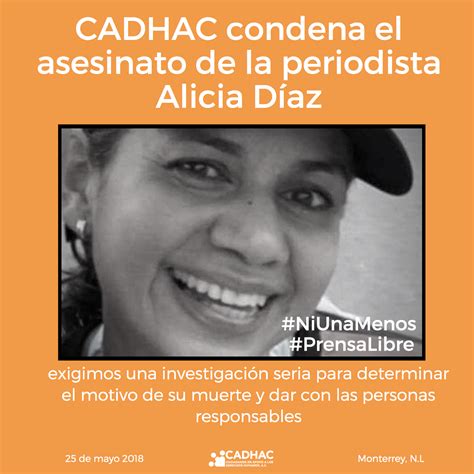 Asesinato De La Periodista Alicia D Az Cadhac