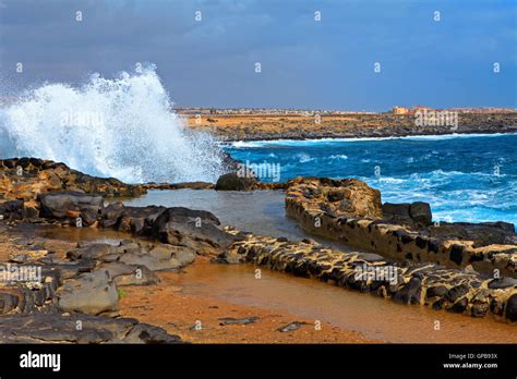 Fuerteventura Coast Salinas Del Carmen Canary Islands Spain Stock