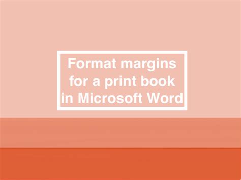 How To Set Margins And Gutters For A Print Book In Microsoft Word The