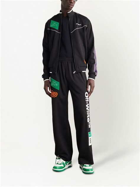 Off White Logo Patch Track Pants Farfetch