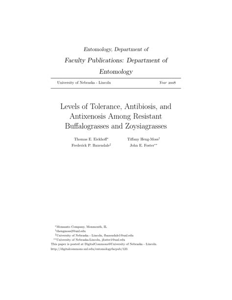 PDF Levels Of Tolerance Antibiosis And Antixenosis Among Resistant