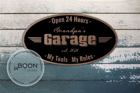 Custom Oval Garage Sign Dads Workshop Sign Decor For The Garage Custom