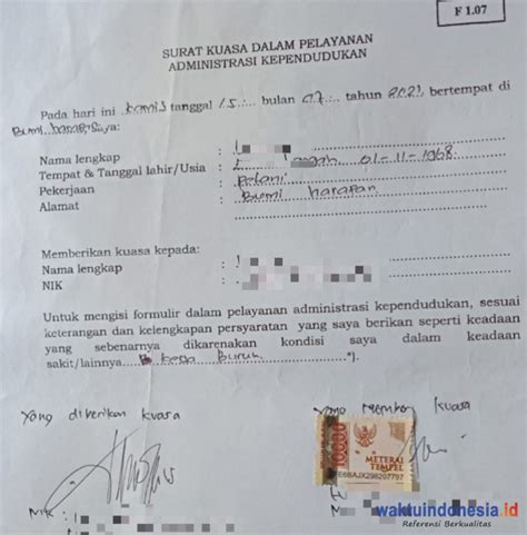 Detail Surat Kuasa Bermaterai Koleksi Nomer 21