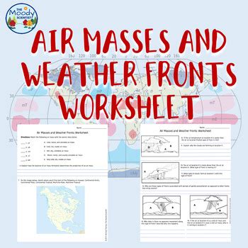 Air Masses And Weather Fronts Worksheet By The Moody Scientist