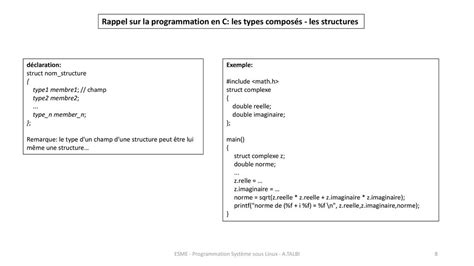 Rappel Sur La Programmation En C Structure Dun Programme Ppt