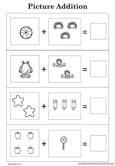 Addition To 5 Worksheets