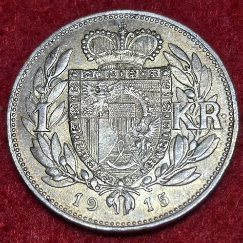 Liechtenstein 1 Krone 1915 Johann II Vz Prfr Patina Kl Fleck MA Shops