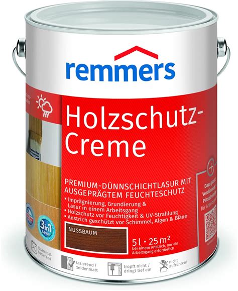 Remmers Holzschutz Creme In Nussbaum Liter Tropffreie Holzlasur