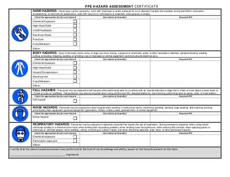 Ppe Hazard Assessment Form