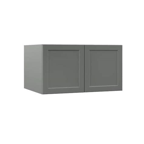 Hampton Bay Designer Series Melvern Storm Gray Shaker Assembled Wall Kitchen Cabinet 33 In X