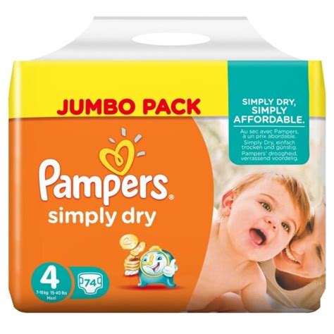 Pampers Simp Dry Jumbo Pack 74 Nappies Tesco Groceries