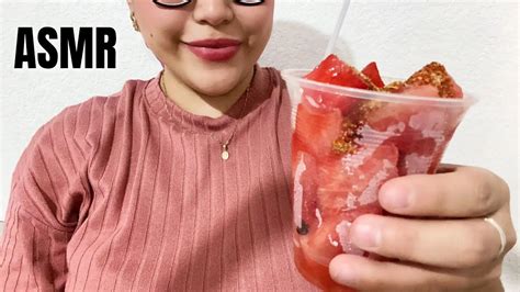 Asmr Español Comiendo Sandía 🍉 Con Limon Chamoy Y Tajin 😝 Youtube