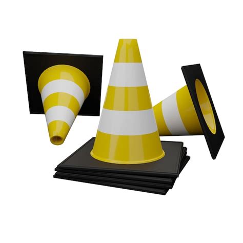 Premium Photo Yellow Traffic Cones Caution