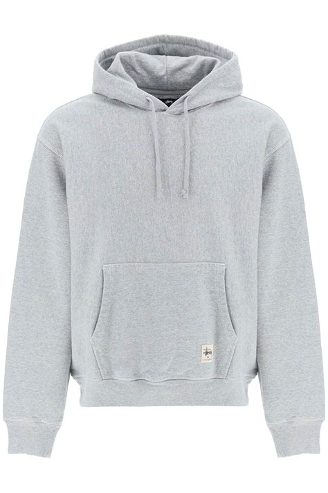 StÜssy Logo Label Hoodie Grey Editorialist