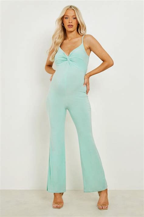 Maternity Twist Front Wide Leg Jumpsuit Boohoo