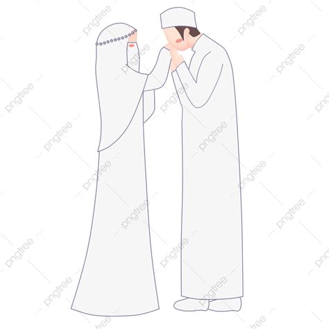 Romantic Couple Muslim Wedding Illustration Romantic Couple Muslim