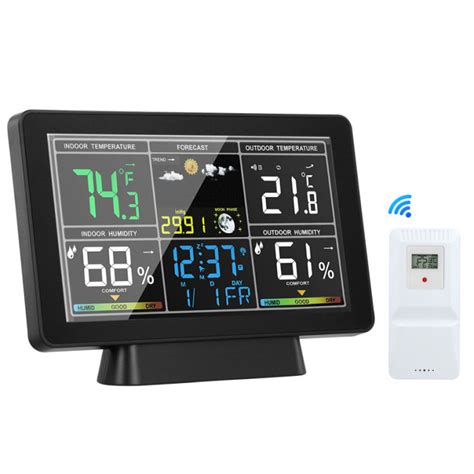 Wireless Weather Station With Outdoor Sensor, 3 Adjustable Brightness ...