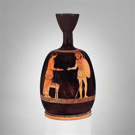 Attributed To The Achilles Painter Terracotta Lekythos Oil Flask