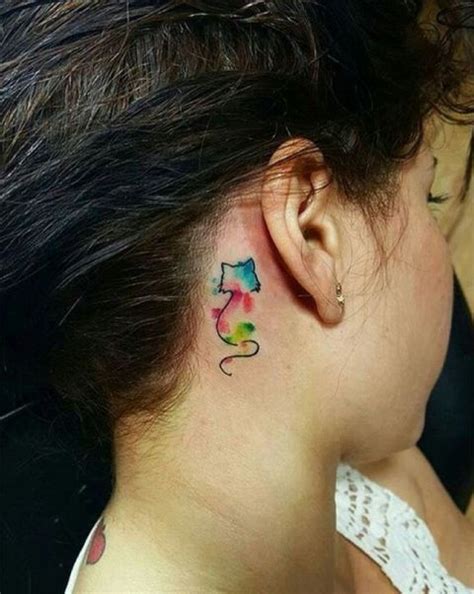 Share More Than 76 Cat Tattoo Behind Ear Super Hot In Coedo Vn