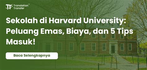 Sekolah Di Harvard University Biaya 5 Tips Masuk Terbaik