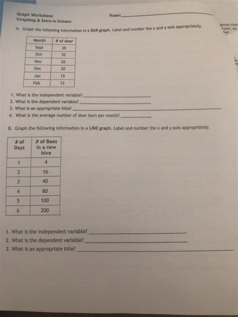 Graph Worksheet Graphing Intro To Science