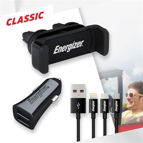 CHARGEUR VOITURE 17W SUPPORT CLIP ENERGIZER CAR KIT CH CLIP CC