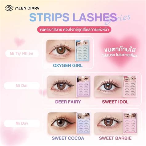 Lông Mi Giả Mlen Diary Gân Trong Suốt Dạng Mi Cụm 4D Không Gây Kích Ứng Mắt 5 Cặp Deal HOT mỗi