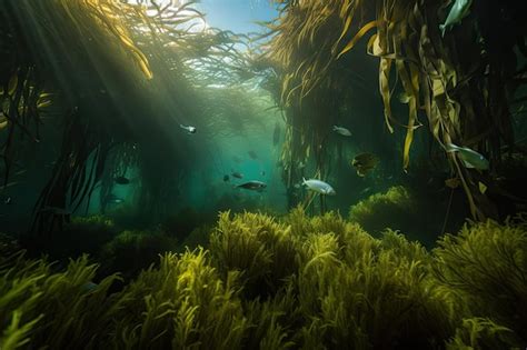 Premium Ai Image Underwater Garden With Schools Of Fish Swimming