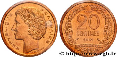 Essai Du Concours De 20 Centimes Par Robert 1961 Paris GEM 55 12 Fmd