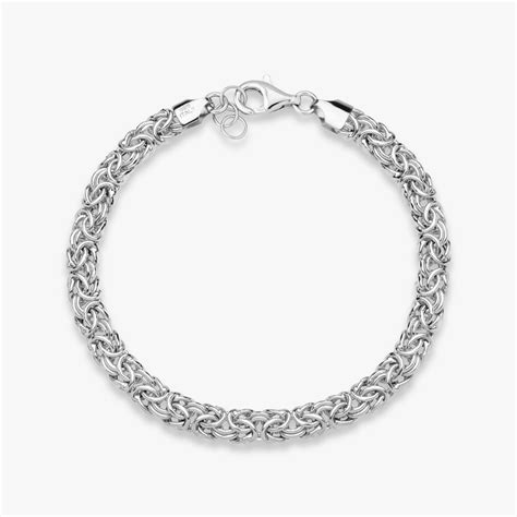 Byzantine Bracelet In Sterling Silver 6mm Miabella