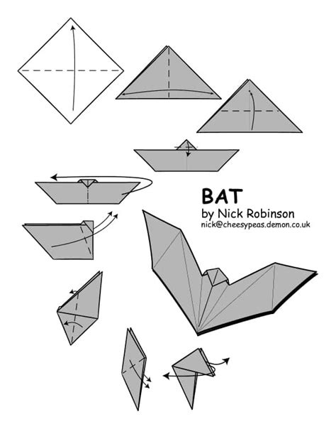 Murciélago de origami fácil para Halloween - Pequeocio