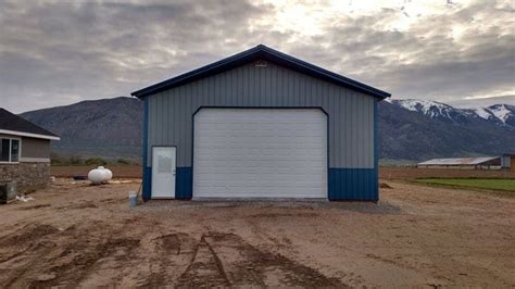 Gray Blue Metal Pole Building Roper Buildings