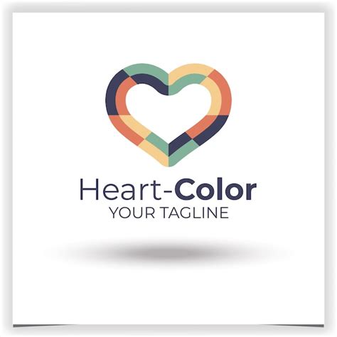 Plantilla De Diseño De Logotipo De Corazón Colorido Vector Premium