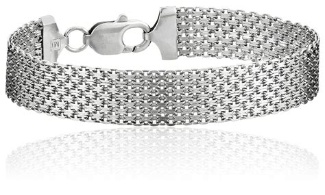 Amazon Essentials Sterling Silver 12mm Italian Mesh Bracelet